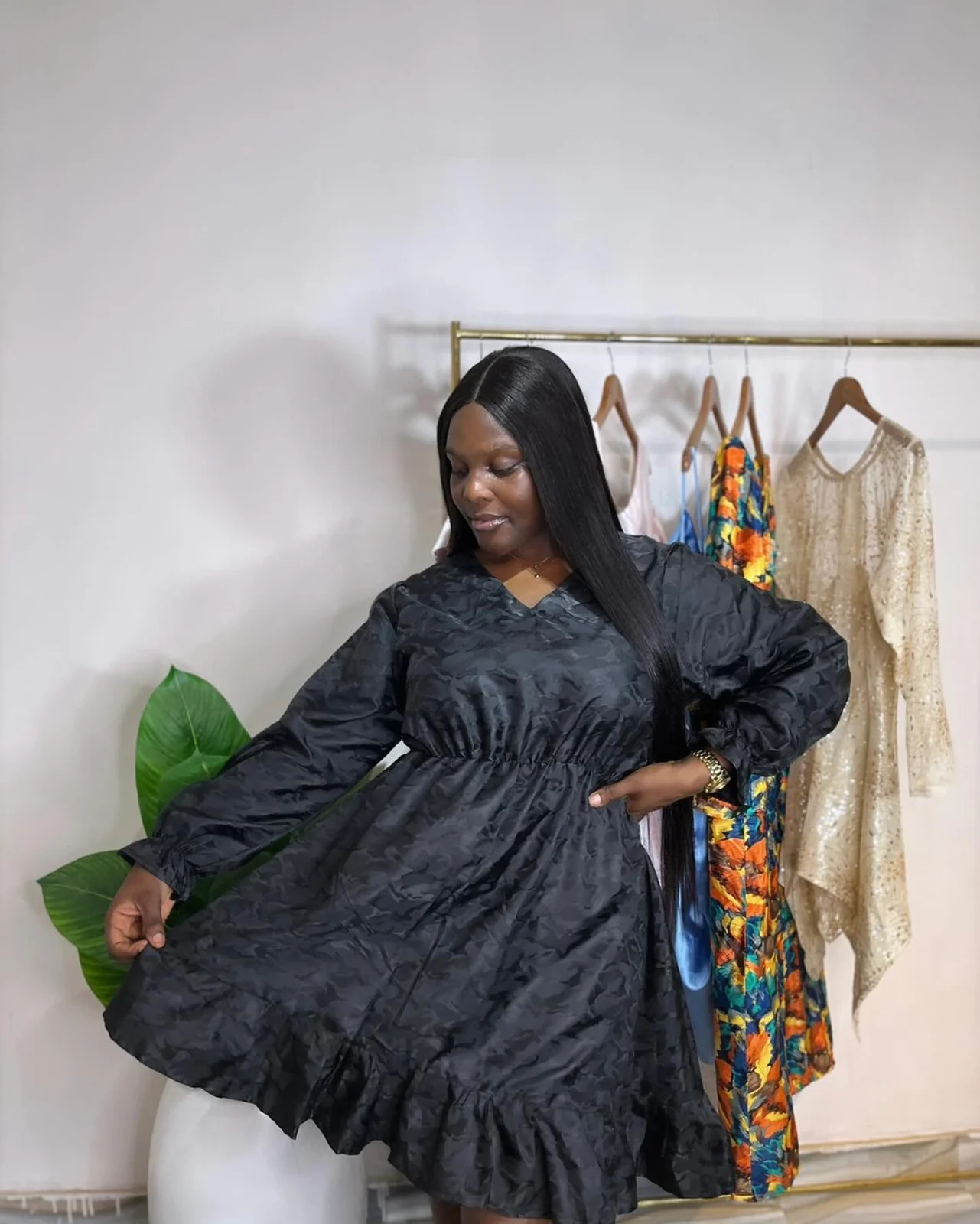 Black Ruffle Mini