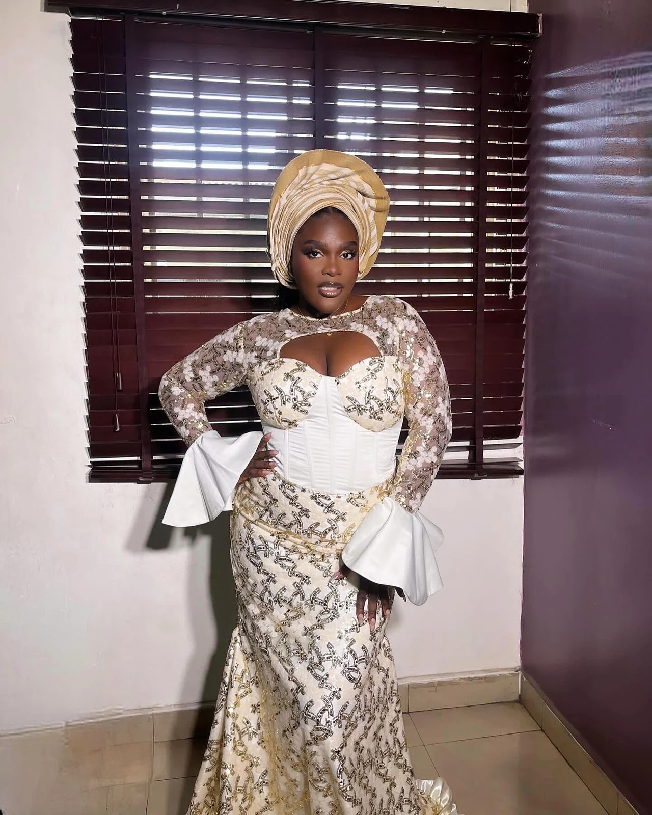 Bespoke asoebi gown by Tams Signature